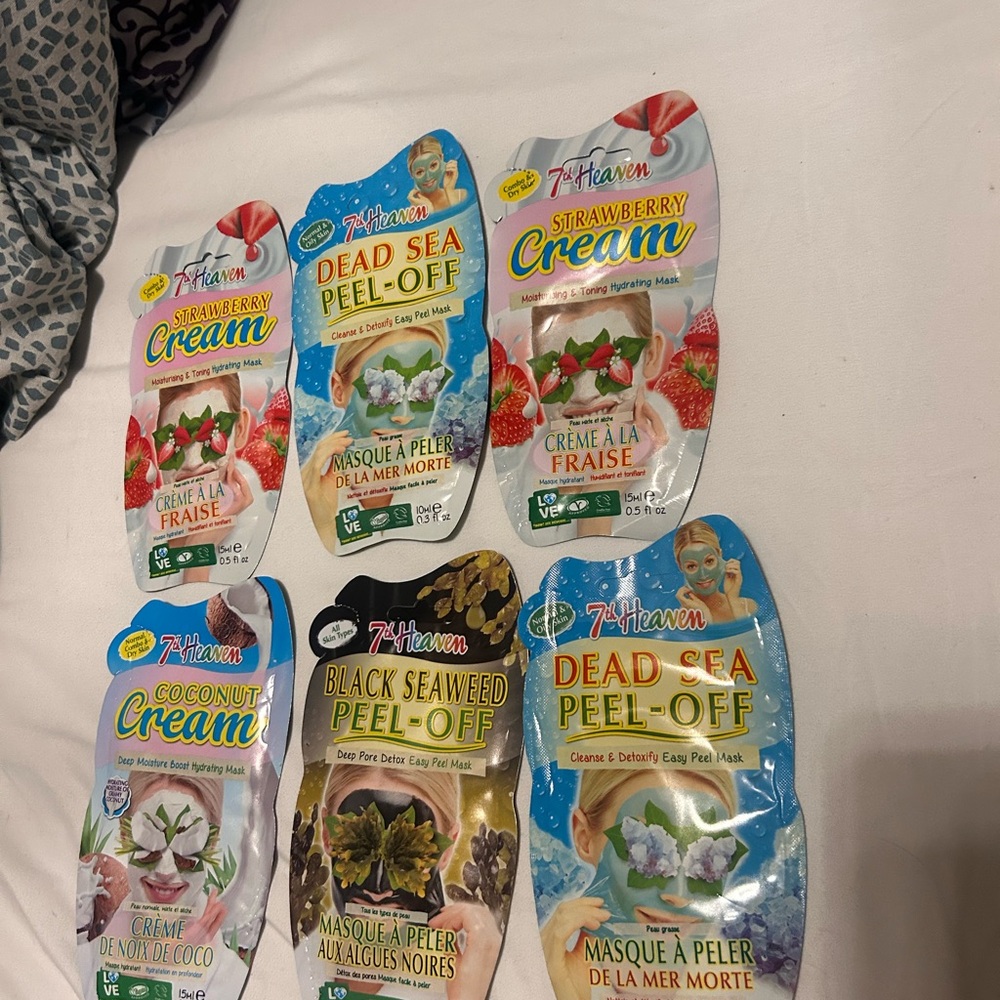 SET OF 6 - 7th Heaven Peel Off Face Mask Variety Pack